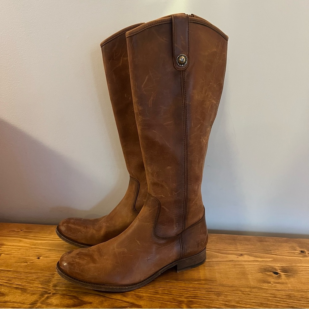 Frye Women's Melissa Western Knee High Leather Boots - Picture 2 of 8